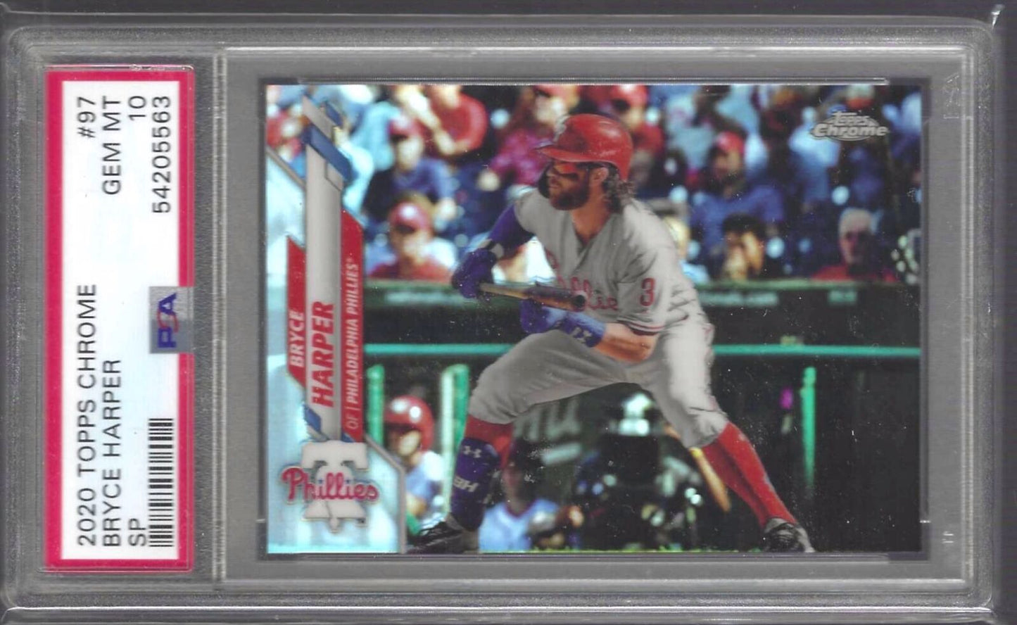 BRYCE HARPER 2020 TOPPS CHROME VARIATION REFRACTOR SHORT PRINT PSA 10 GEM MINT