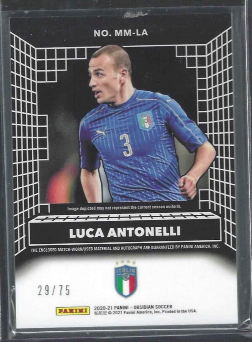 LUCA ANTONELLI 2020-21 PANINI OBSIDIAN MATRIX PURPLE ETCH PATCH AUTO #D 29/75