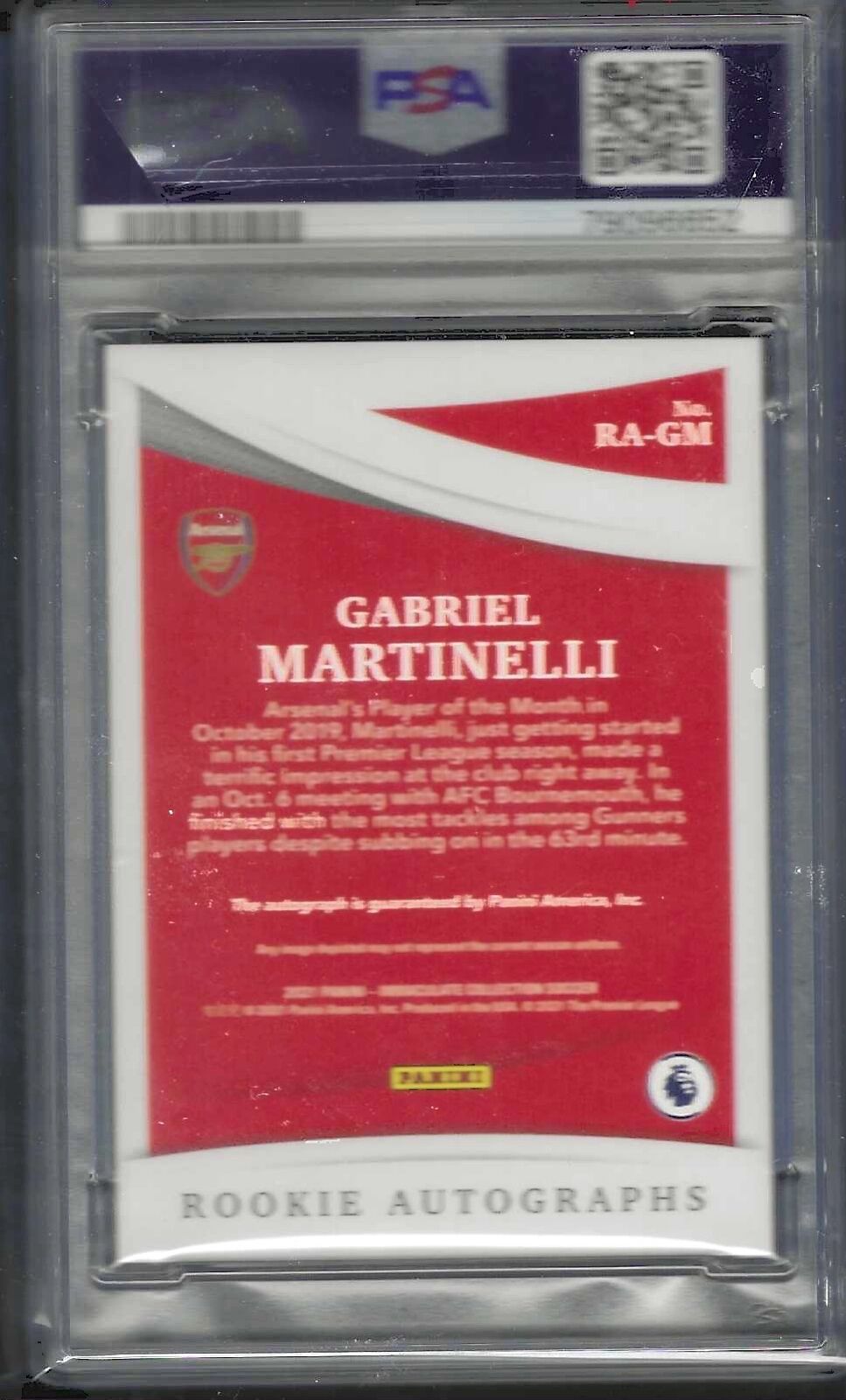 GABRIEL MARTINELLI 2021 PANINI IMMACULATE ROOKIE AUTO RC /99 PSA 10 GEM POP 3