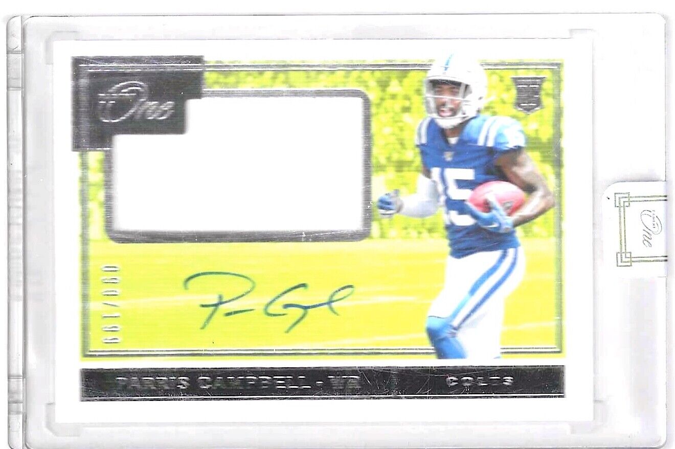 PARRIS CAMPBELL 2019 PANINI ONE ROOKIE PATCH AUTO RC #D 090/199