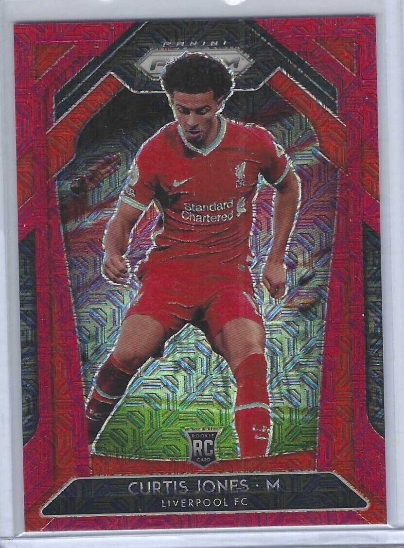 CURTIS JONES 2020-21 PANINI PRIZM EPL RED MOJO PRIZM ROOKIE RC #D 120/135