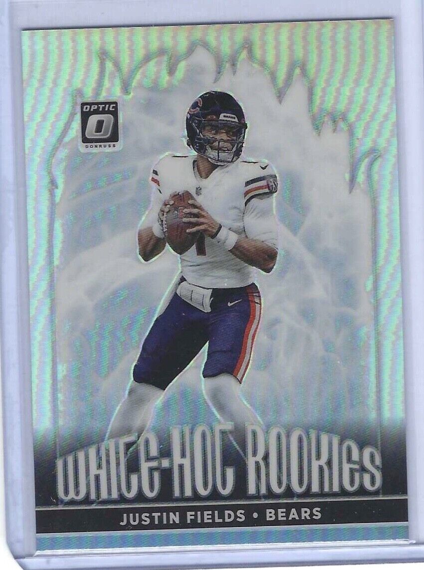 JUSTIN FIELDS 2021 PANINI DONRUSS OPTIC WHITE HOT ROOKIES SILVER HOLO RC #WHR-2