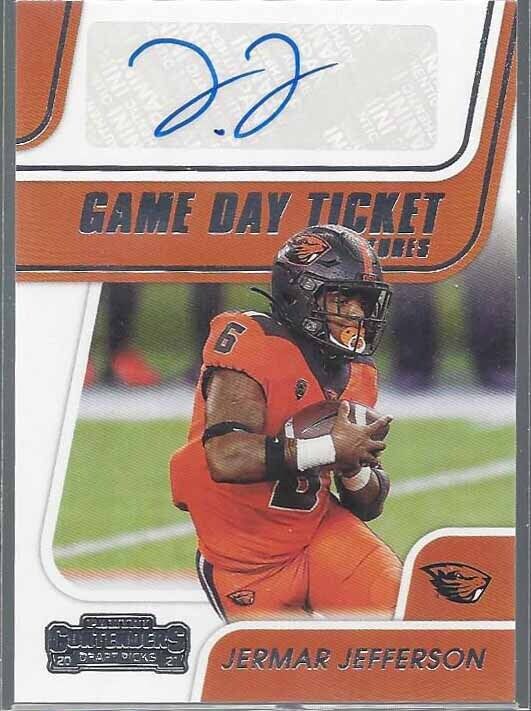 JERMAR JEFFERSON 2021 PANINI CONTENDERS GAME DAY TICKET LIONS SP ROOKIE AUTO RC