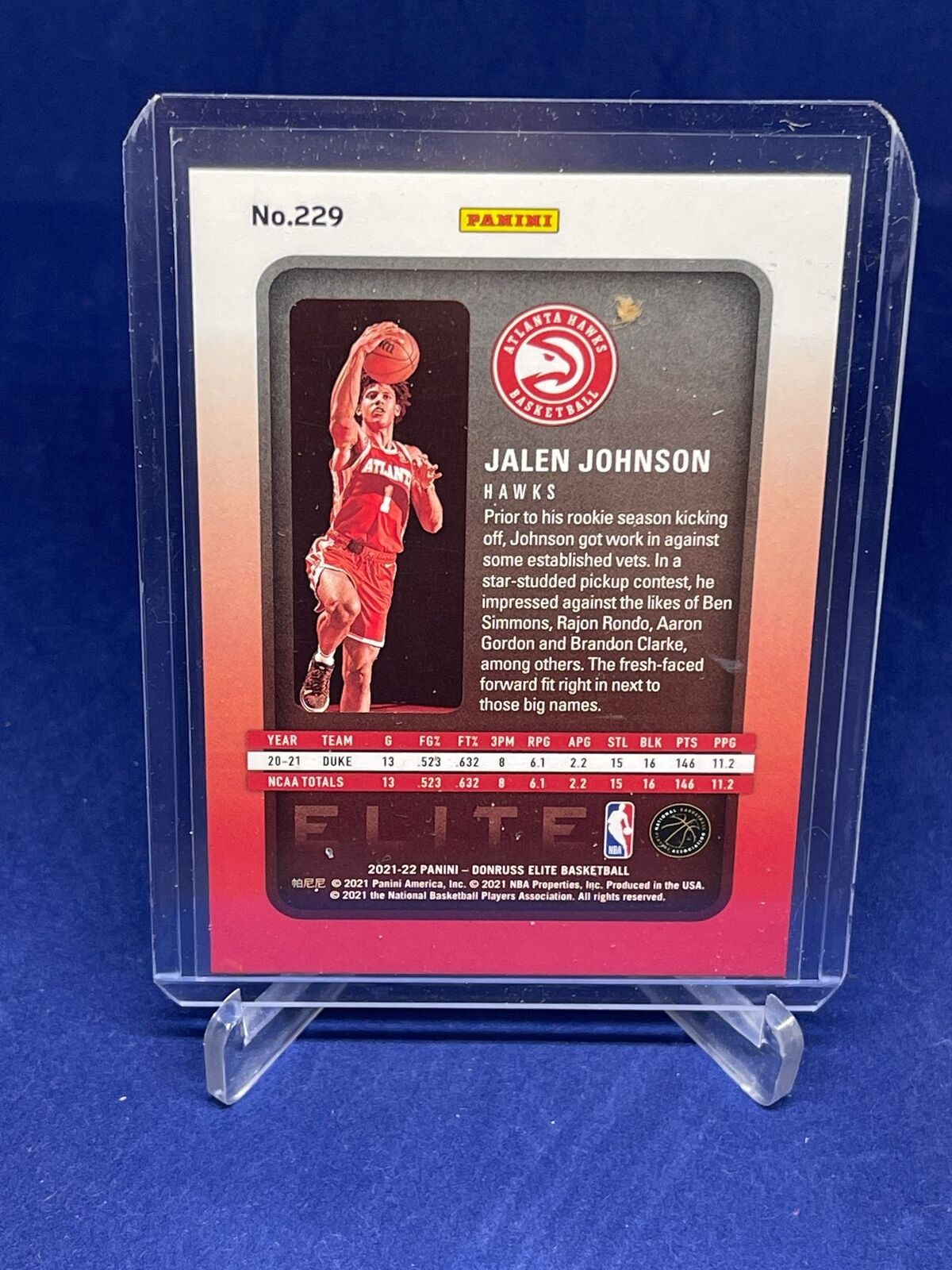 JALEN JOHNSON 2021-22 PANINI DONRUSS ELITE ROOKIE RC #D 784/999