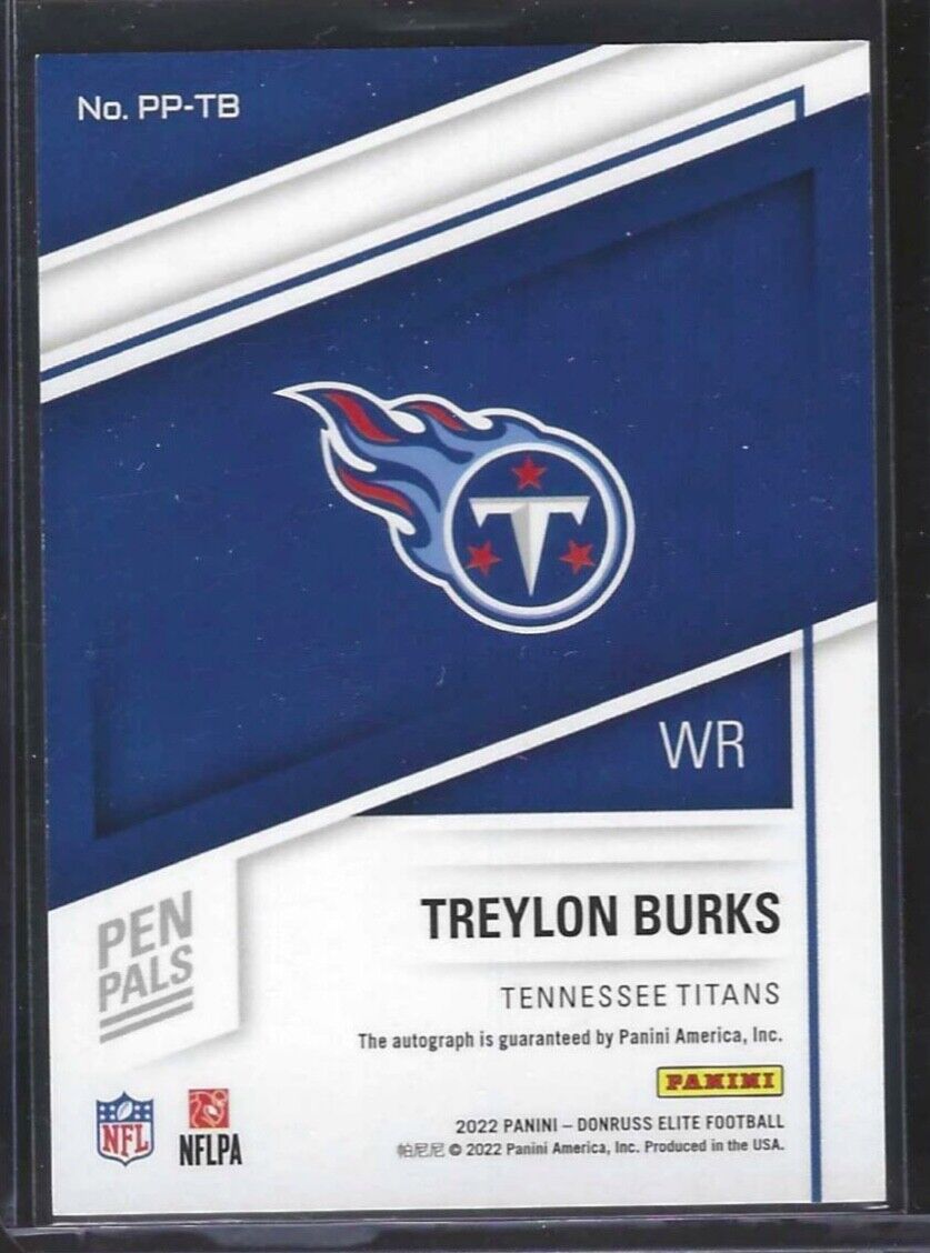 TREYLON BURKS 2022 PANINI DONRUSS ELITE PEN PALS ROOKIE AUTO RC #PP-TB