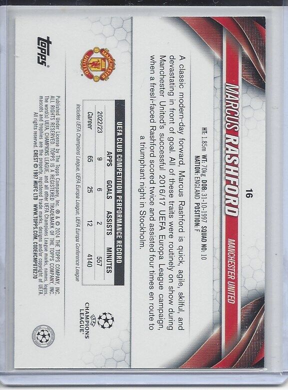 MARCUS RASHFORD 2023-24 TOPPS CLUB COMPETITIONS PHOTO VARIATION SP SHORT PRINT