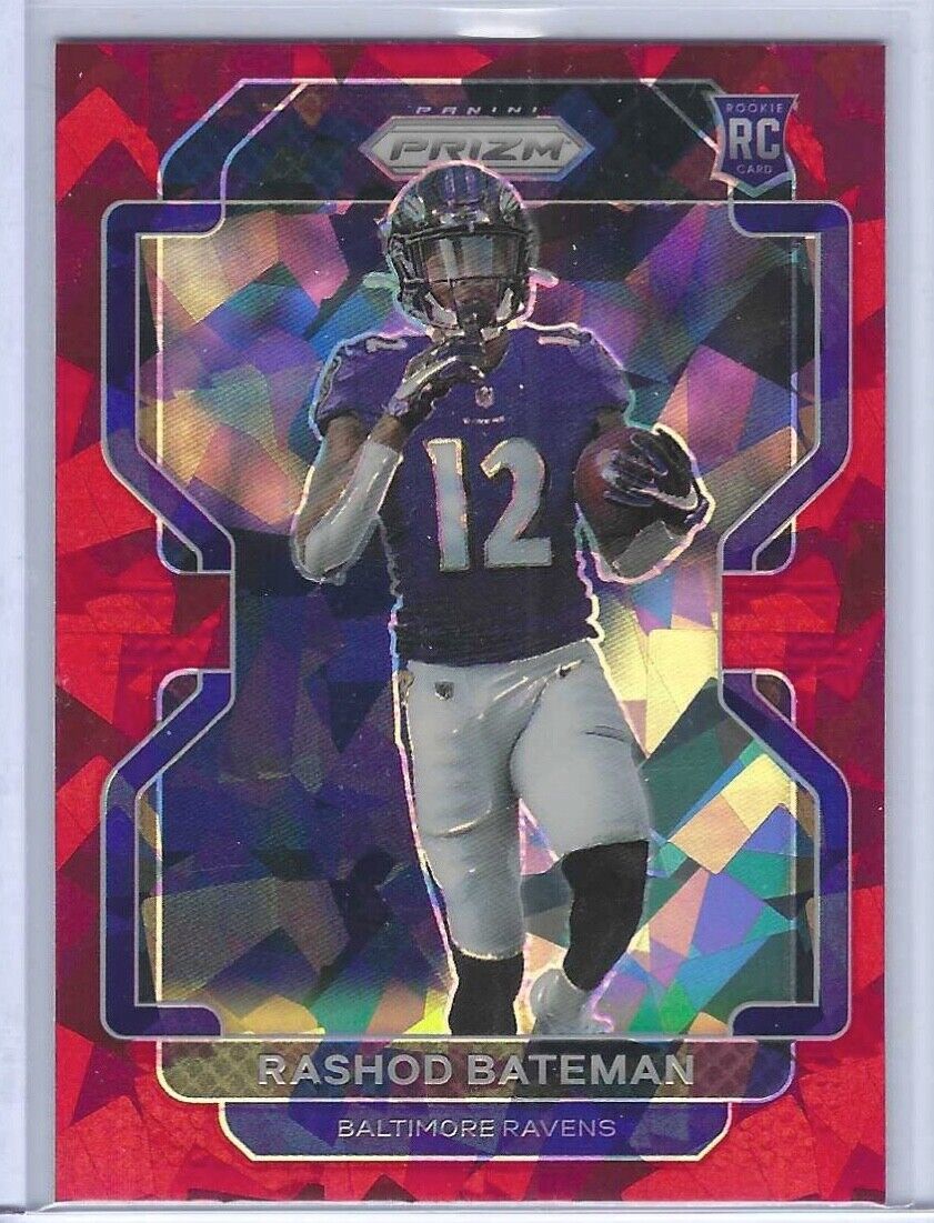 RASHOD BATEMAN 2021 PANINI PRIZM RED CRACKED ICE PRIZM ROOKIE RC #340