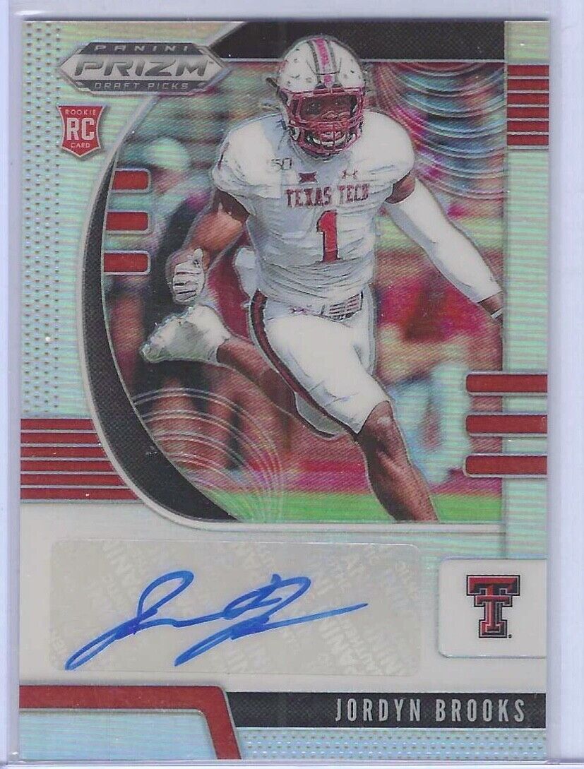 JORDYN BROOKS 2020 PANINI PRIZM DP SILVER PRIZM ROOKIE AUTO RC #173