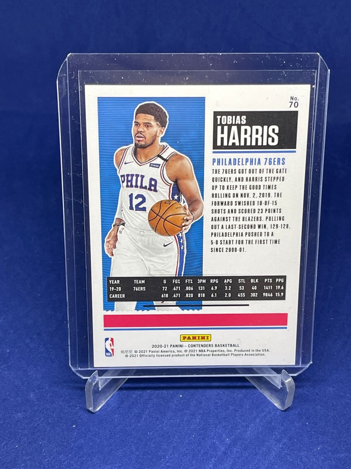 TOBIAS HARRIS 2020-21 PANINI CONTENDERS SEASON TICKET CRACKED ICE #D 4/25