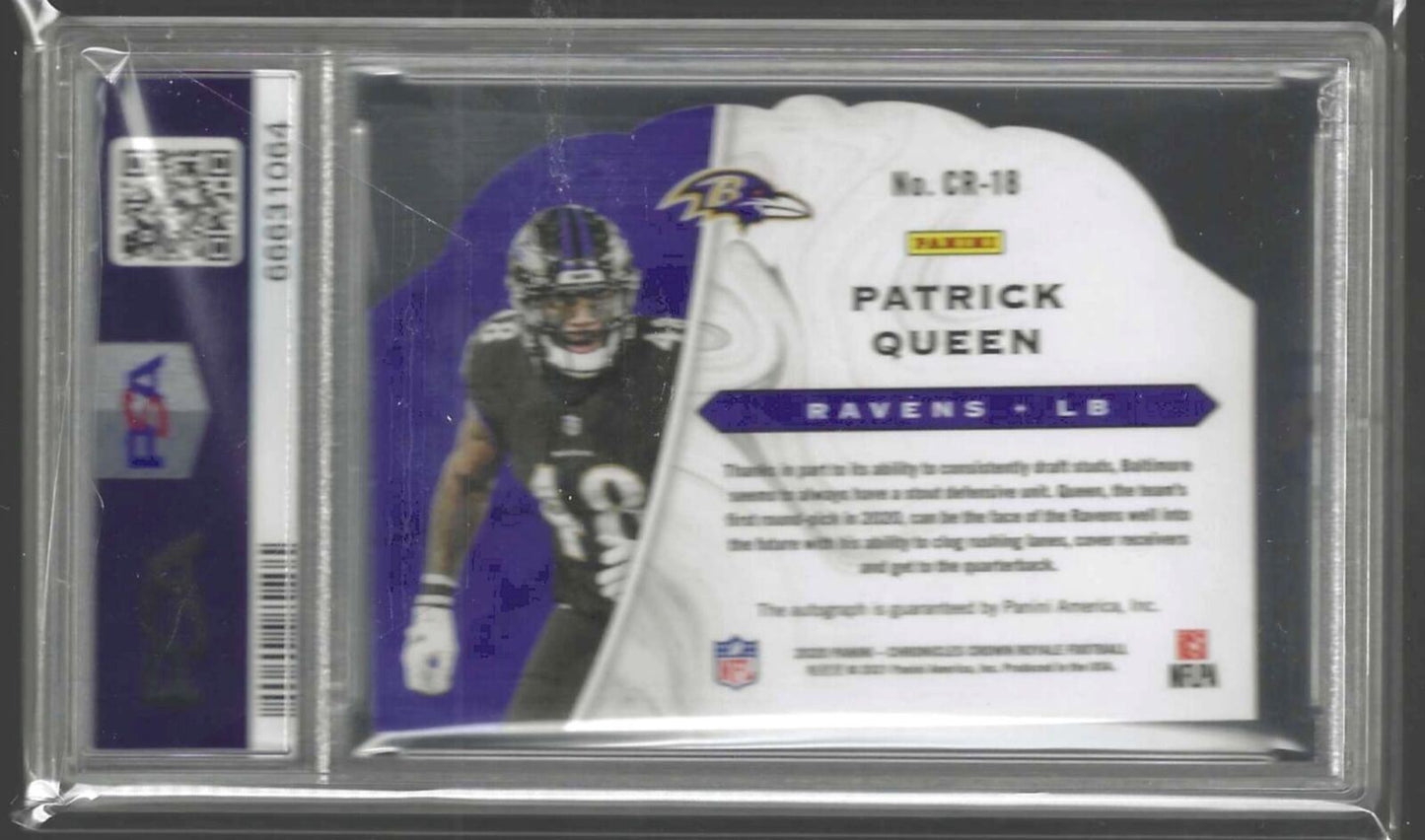 PATRICK QUEEN 2020 PANINI CHRONICLES CROWN ROYALE AUTO RC /99 PSA 9 MINT POP 2