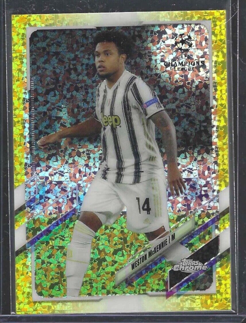 WESTON MCKENNIE 2020-21 TOPPS CHROME YELLOW MINI DIAMOND REFRACTOR #D /299