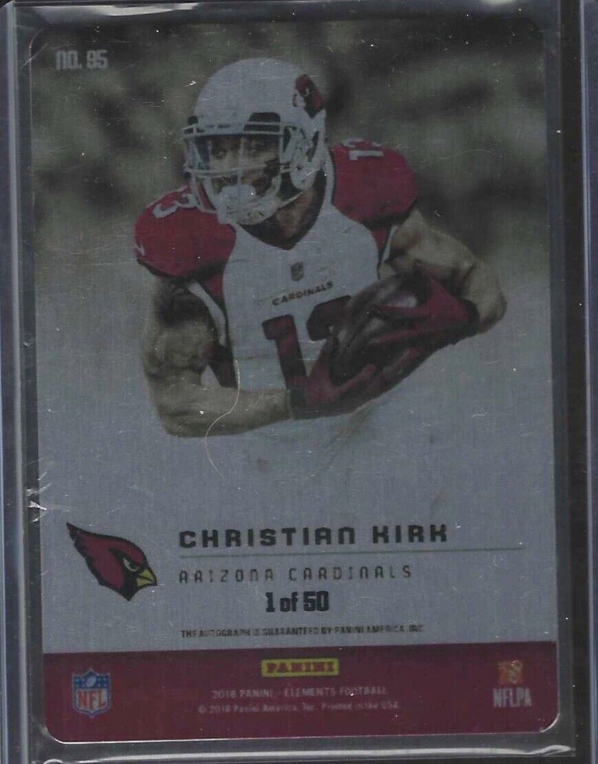 CHRISTIAN KIRK 2018 PANINI ELEMENTS GOLD ROOKIE AUTO RC #D 1/50