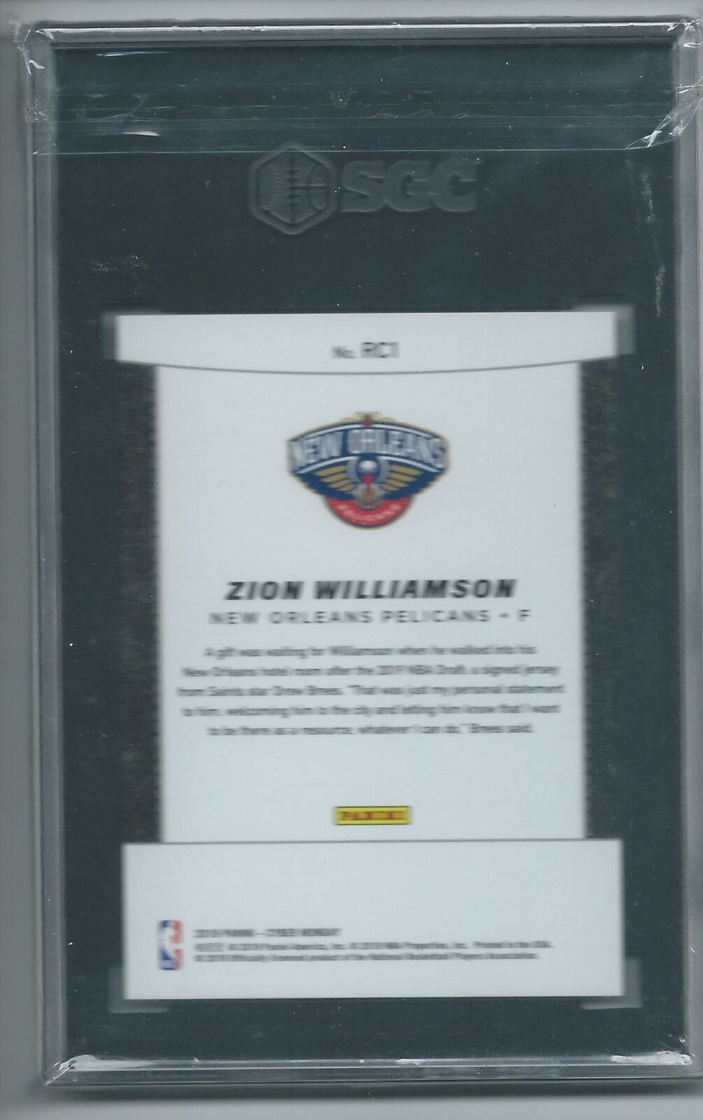 ZION WILLIAMSON 2019-20 PANINI CYBER MONDAY SWIRLORAMA RC /50 SGC 9.5 MINT POP 1
