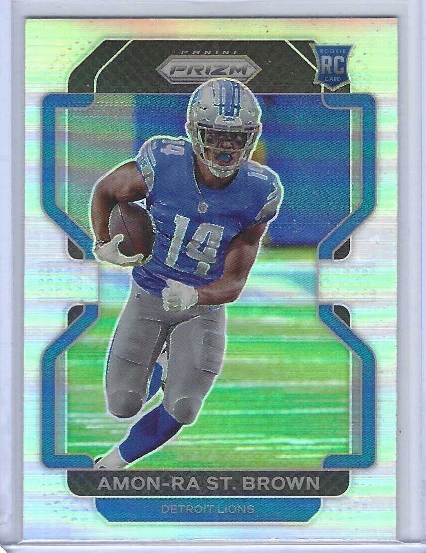 AMON-RA ST. BROWN 2021 PANINI PRIZM VARIATION SILVER PRIZM ROOKIE RC #V-358