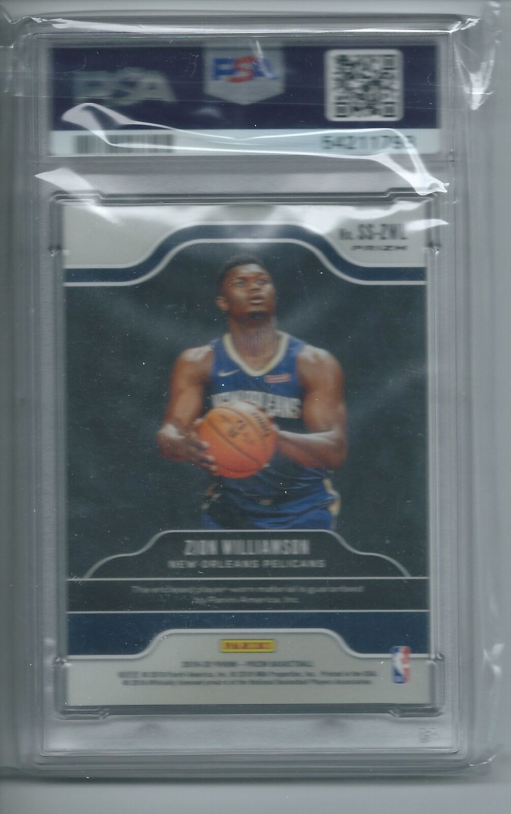 ZION WILLIAMSON 2019-20 PRIZM SENSATIONAL SWATCHES ORANGE ICE JERSEY RC PSA 10