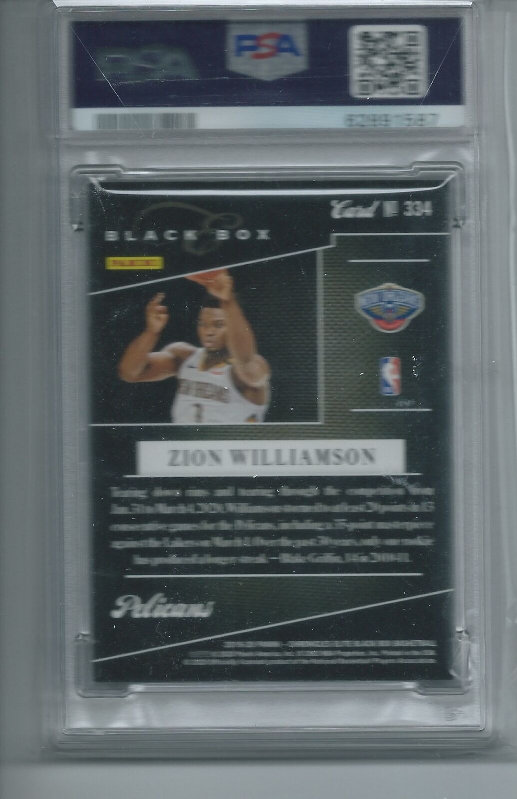 ZION WILLIAMSON 2019-20 PANINI CHRONICLES BLACK BOX RC #D /249 PSA 8 MINT POP 3