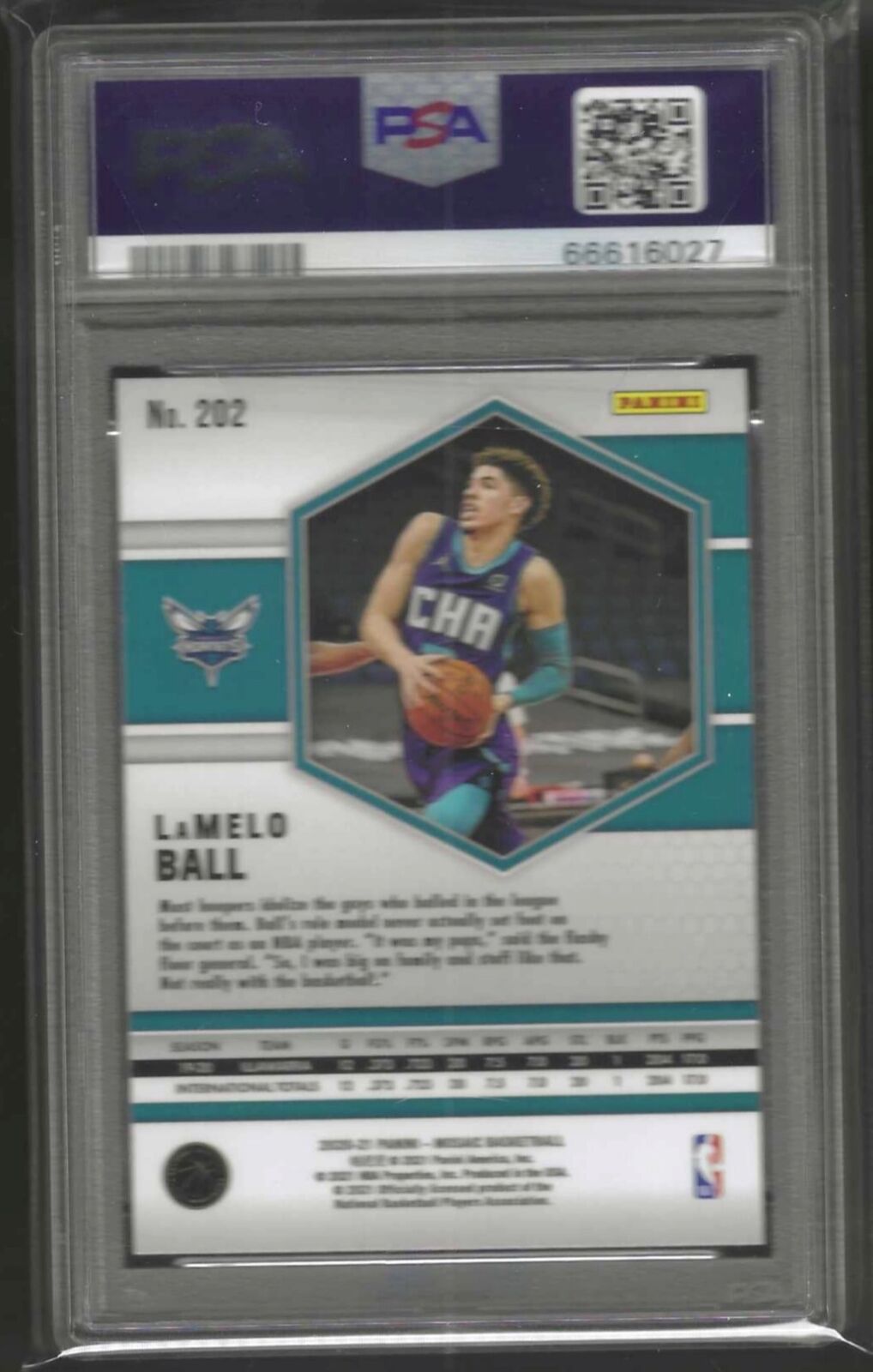 LAMELO BALL 2020-21 PANINI MOSAIC ROOKIE RC #202 PSA 10 GEM MINT