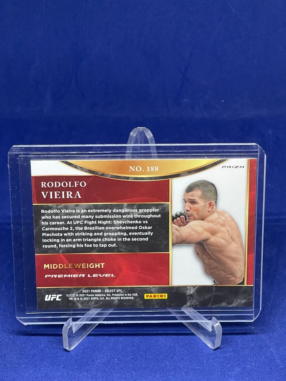 RODOLFO VEIERA 2021 PANINI SELECT UFC PREMIER LEVEL SILVER PRIZM ROOKIE RC #188