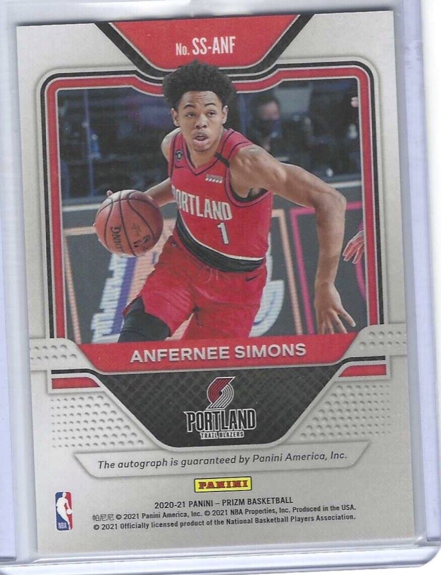 ANFERNEE SIMONS 2020-21 PANINI PRIZM SENSATIONAL SIGNATURES AUTO #SS-ANF
