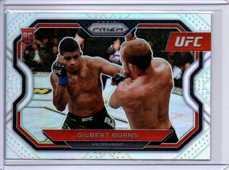 GILBERT BURNS 2021 PANINI PRIZM UFC SILVER PRIZM RC #178
