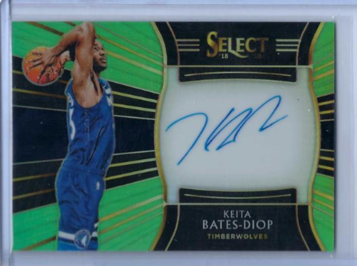 KEITA BATES-DIOP 2018-19 PANINI SELECT GREEN PRIZM ON CARD AUTO RC #D 61/99