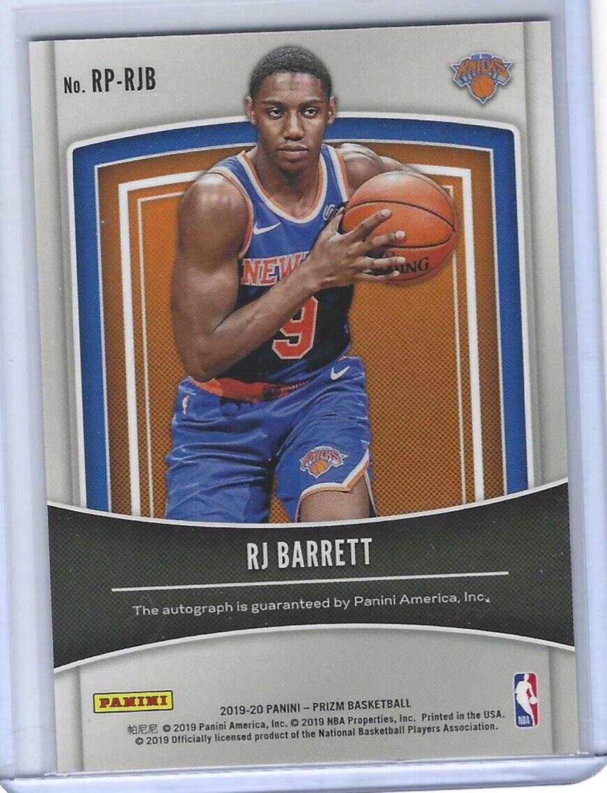 RJ BARRETT 2019-20 PANINI PRIZM ROOKIE PENMANSHIP AUTO RC #RP-RJB