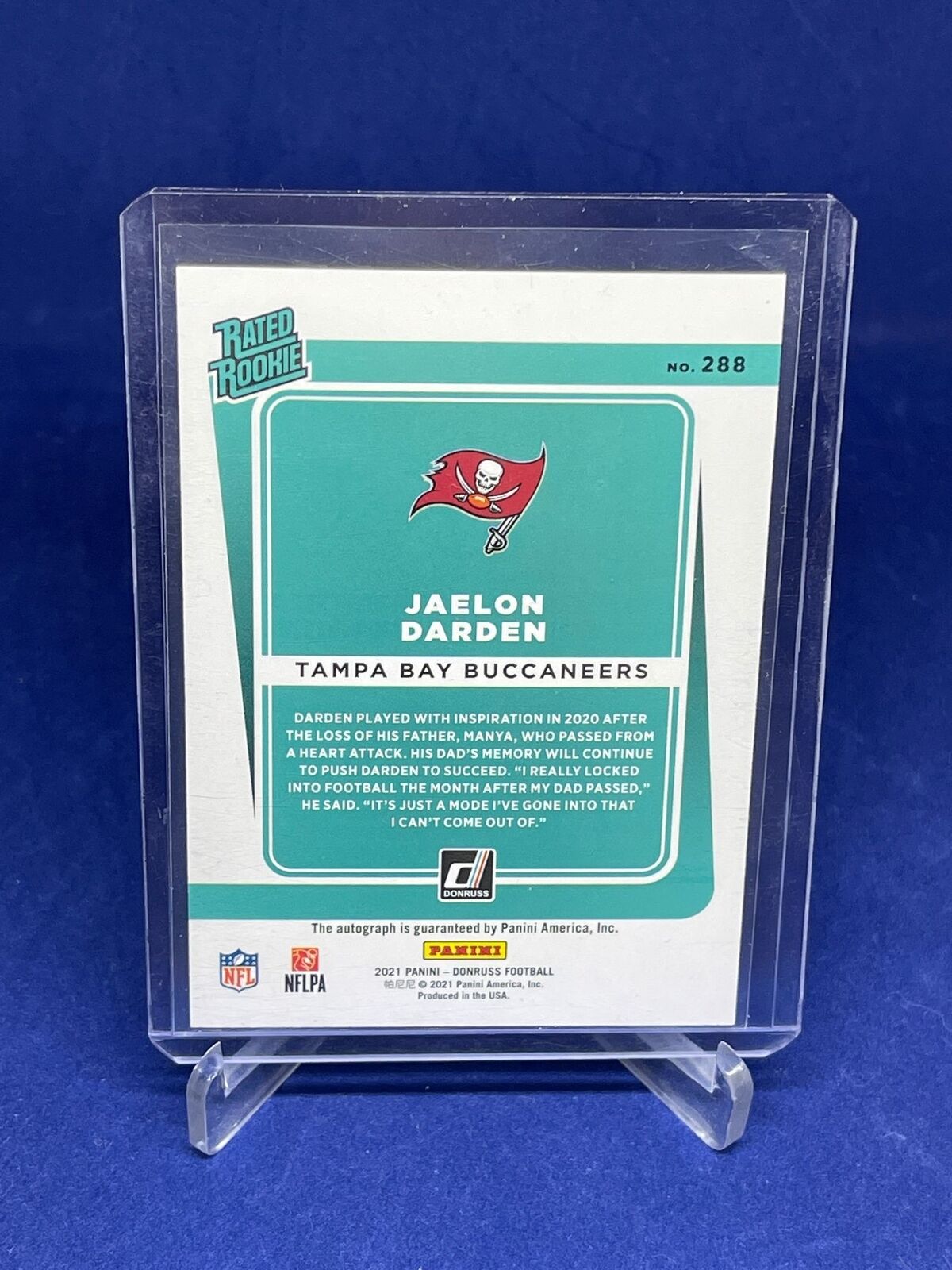 JAELON DARDEN 2021 PANINI DONRUSS BRONZE RATED ROOKIE AUTO RC #288
