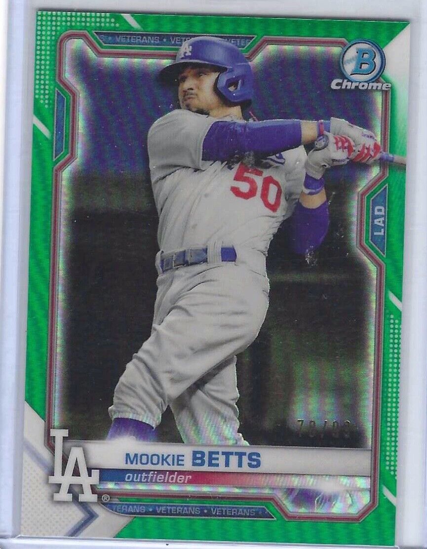 MOOKIE BETTS 2021 BOWMAN CHROME GREEN REFRACTOR #D 78/99