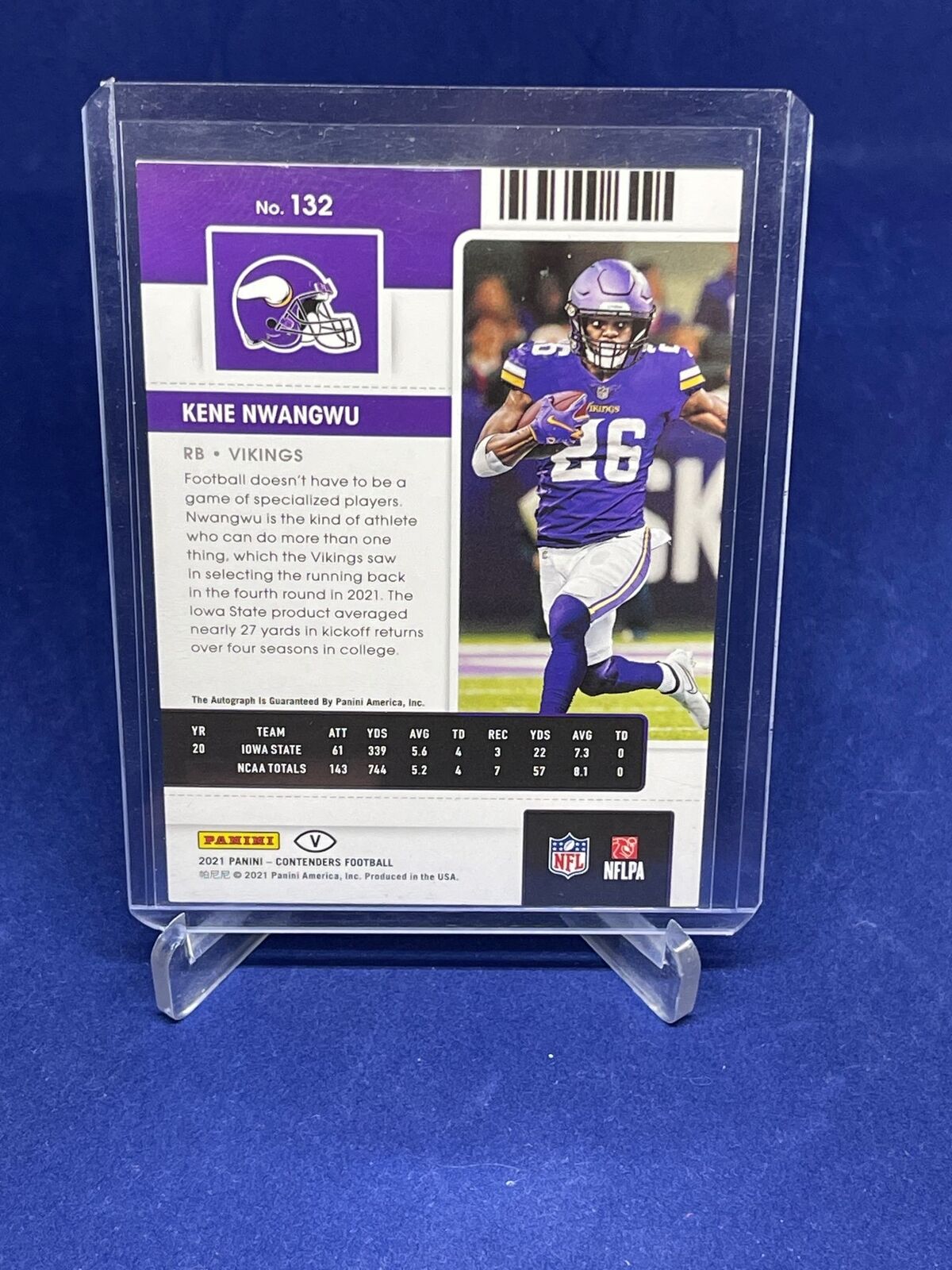 KENE NWANGWU 2021 PANINI CONTENDERS ROOKIE TICKET ON CARD AUTO VARIATION RC #132