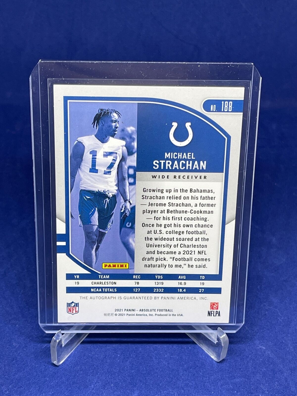 MICHAEL STRACHAN 2021 PANINI ABSOLUTE ROOKIE AUTO RC #188