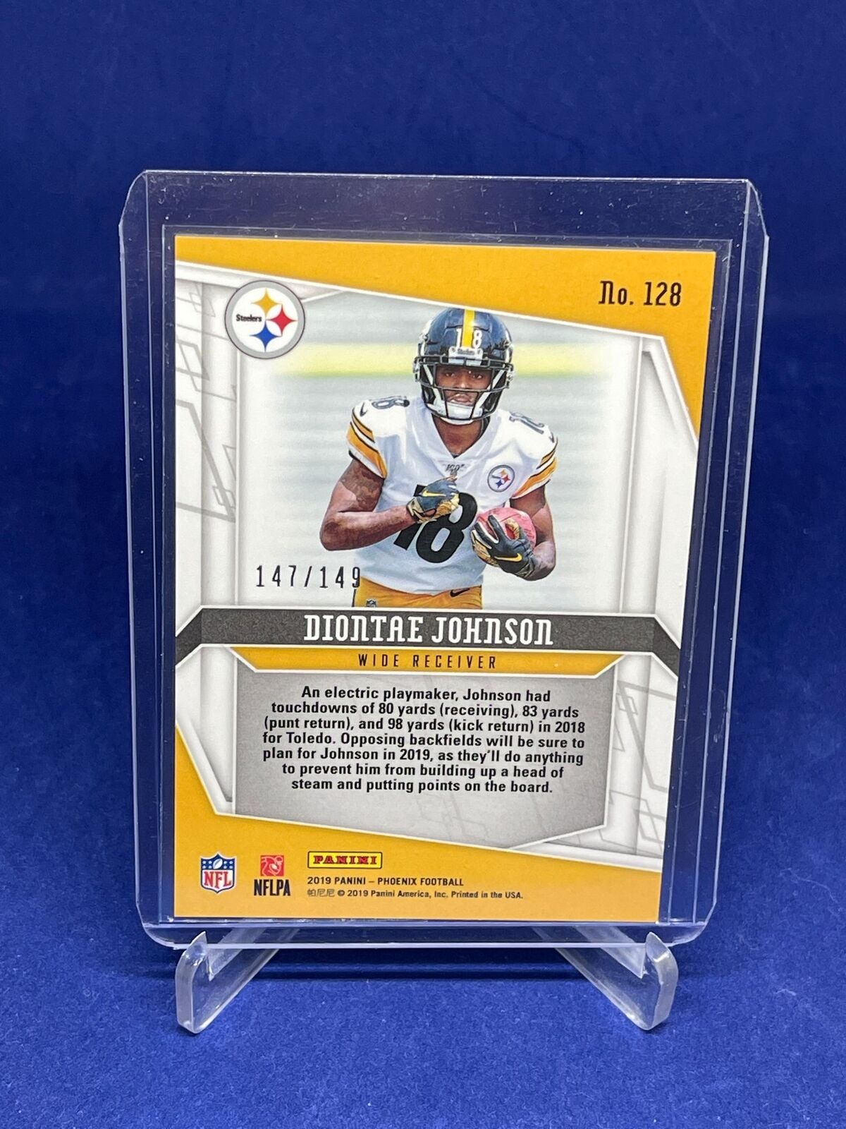 DIONTAE JOHNSON 2019 PANINI PHOENIX PURPLE PRIZM ROOKIE RC #D 147/149