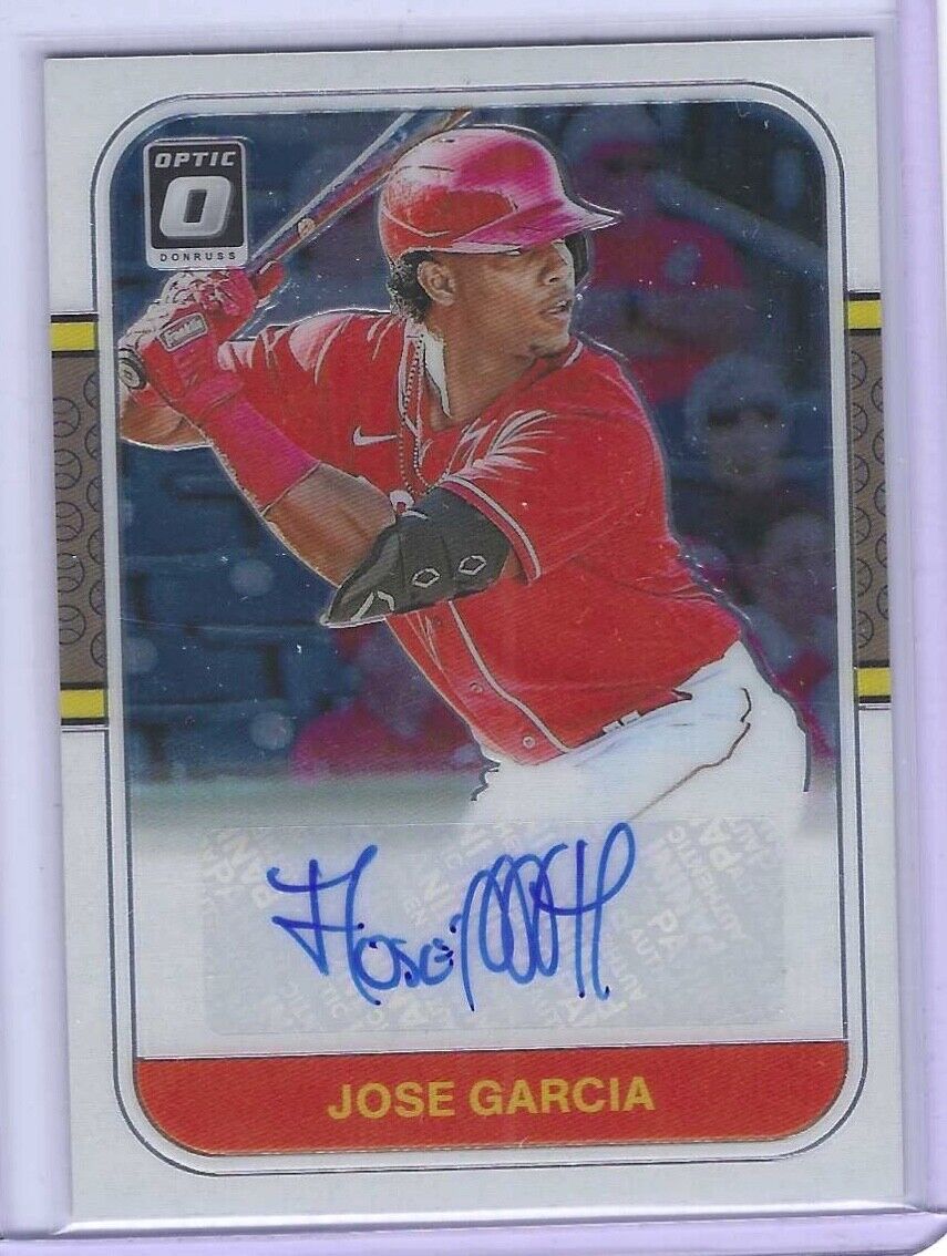 JOSE GARCIA 2021 PANINI DONRUSS OPTIC THROWBACK AUTO #RS87-JG