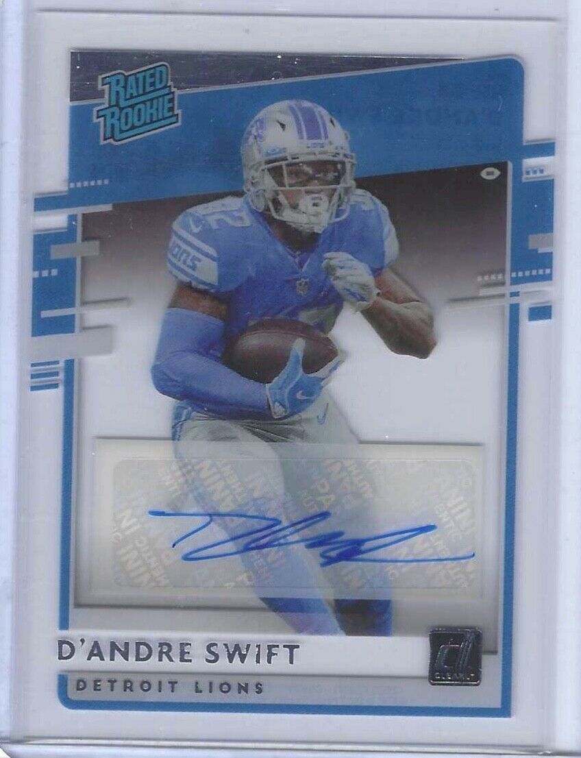 D'ANDRE SWIFT 2020 CHRONICLES CLEARLY DONRUSS RATED ROOKIE AUTO RC #RR-DS