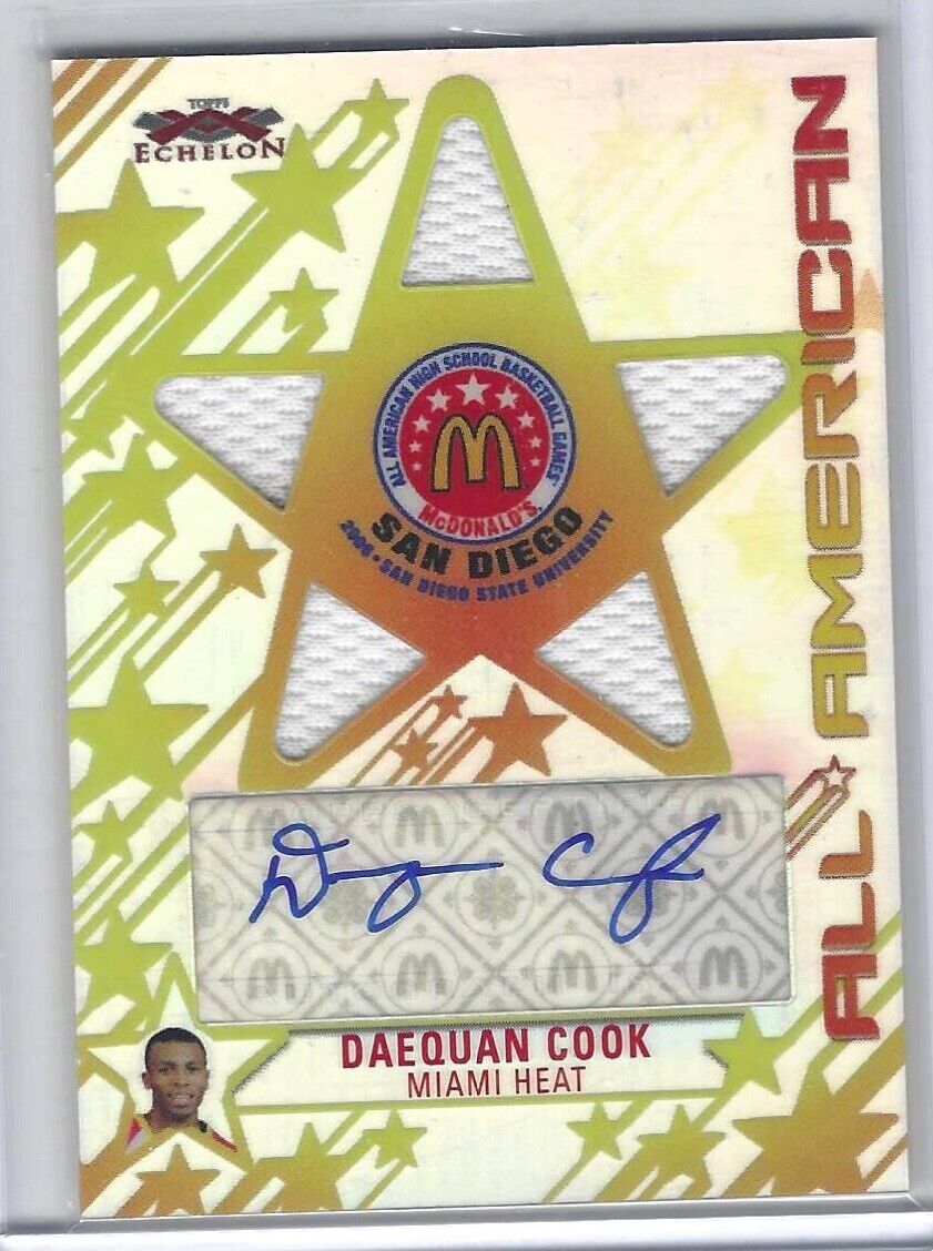 DAEQUAN COOK 2007-08 TOPPS ECHELON MCDONALDS ALL AMERICAN PATCH AUTO #D 44/75
