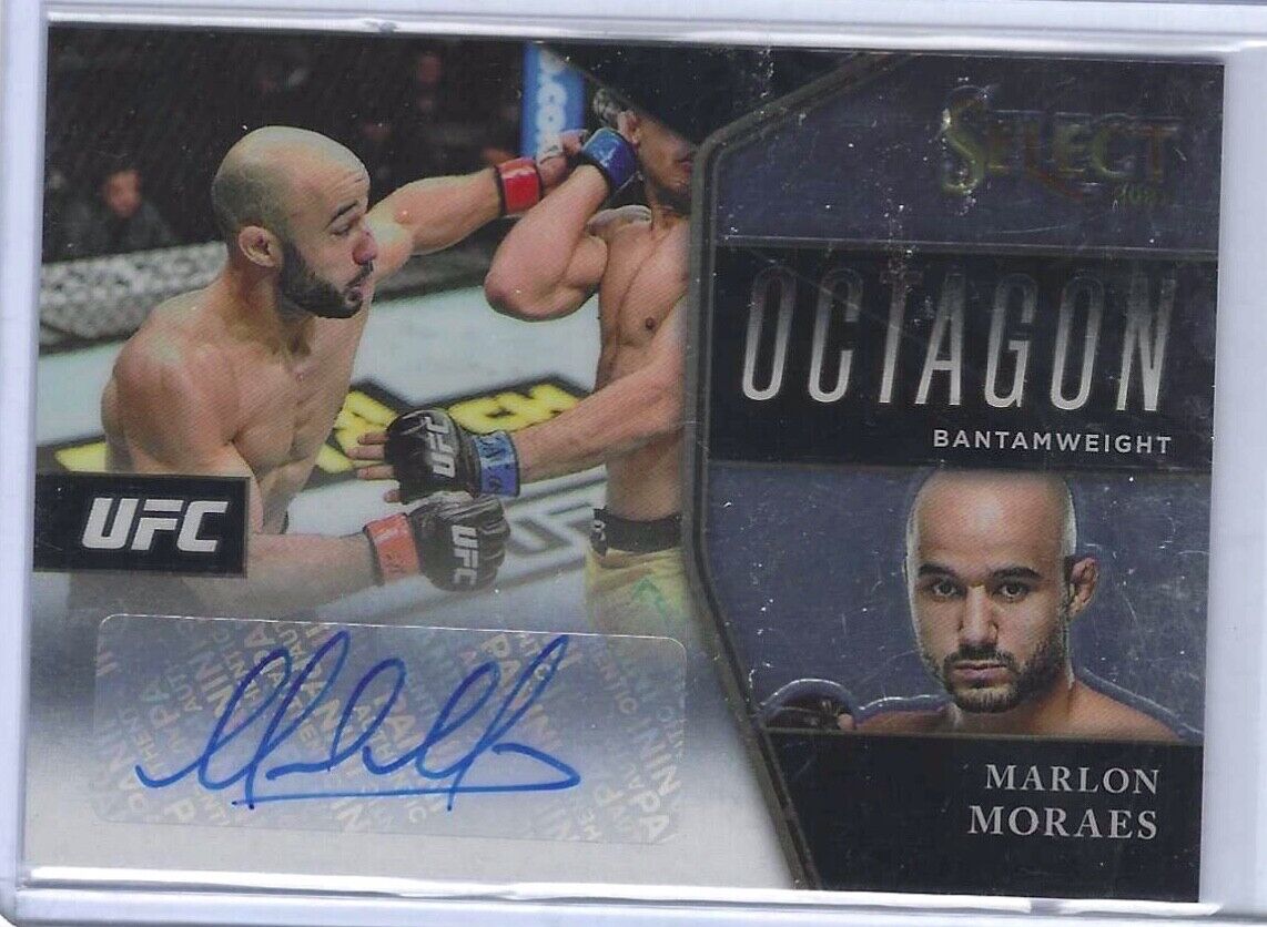 MARLON MORAES 2021 PANINI SELECT BANTAMWEIGHT OCTAGON AUTO #D 82/99