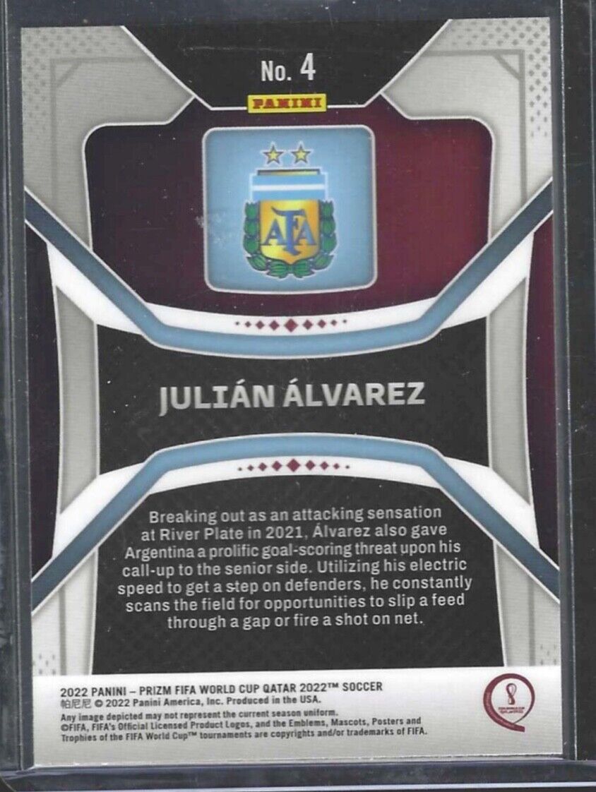 JULIAN ALVAREZ 2021-22 PANINI PRIZM WORLD CUP ROOKIE RC #4