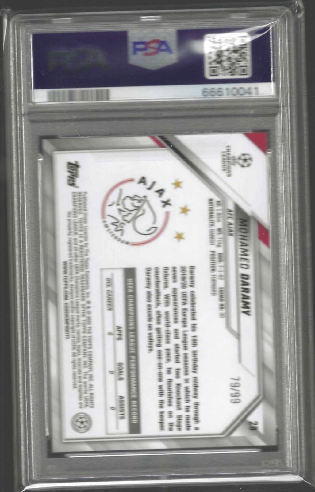 MOHAMED DARAMY 2021-22 TOPPS ICY BLUE FOIL ROOKIE RC /99 PSA 10 GEM MINT POP 1/1