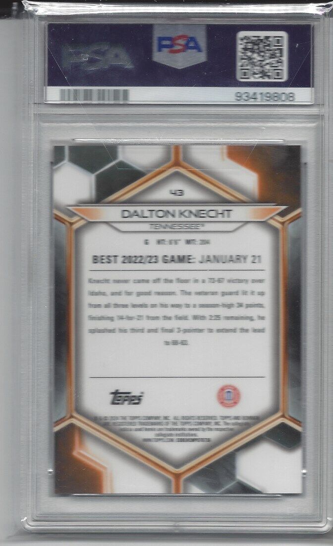 DALTON KNECHT 2023 BOWMAN BEST UNIVERSITY ORANGE REFRACTOR #D /25 PSA 10 POP 3