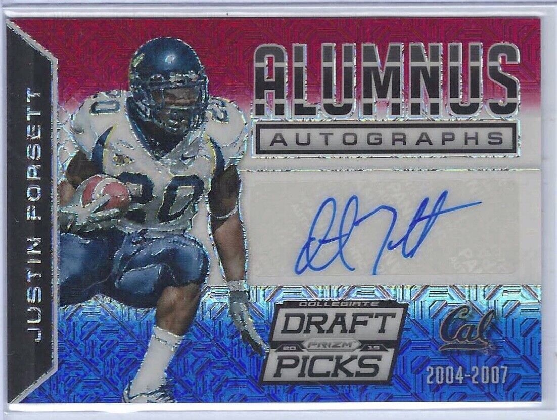 JUSTIN FORSETT 2015 PRIZM DRAFT PICKS RED WHITE AND BLUE MOJO AUTO #D 09/15