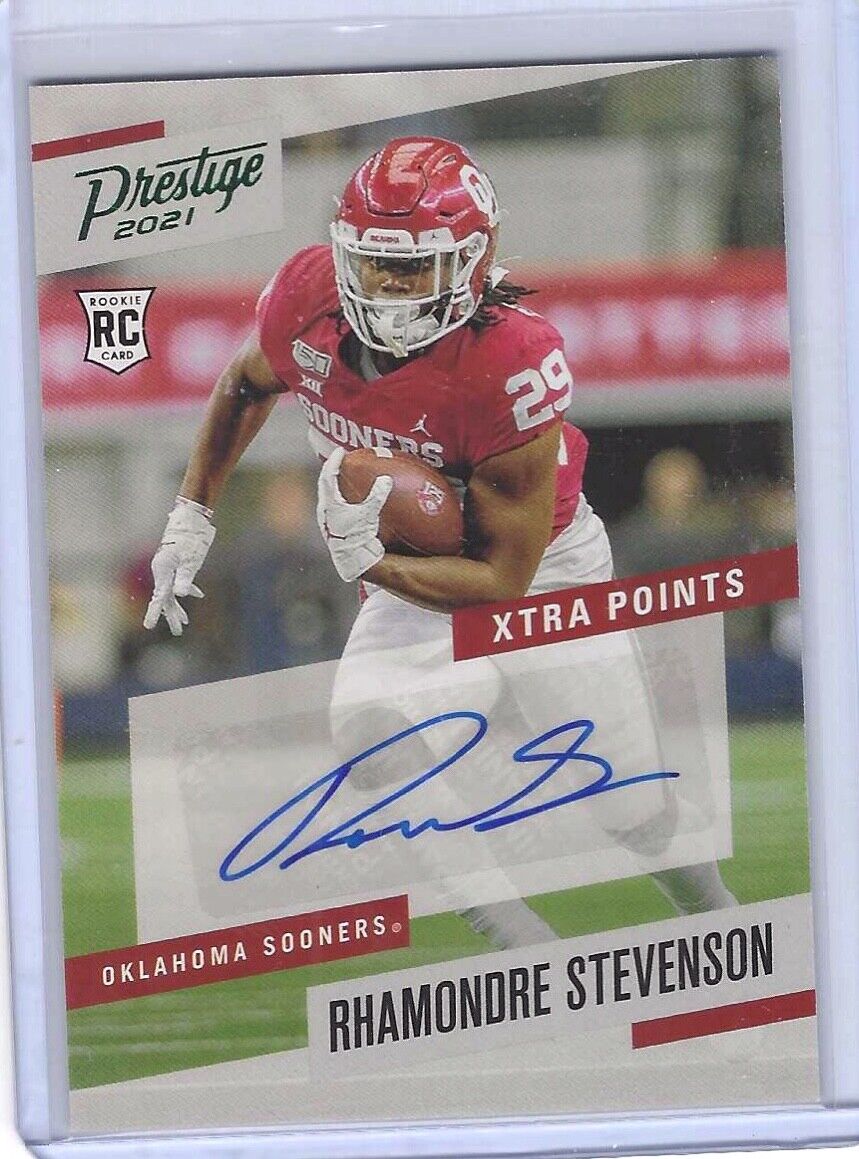 RHAMONDRE STEVENSON 2021 PANINI CHRONICLES PRESTIGE GREEN ROOKIE AUTO RC #PS-RMS