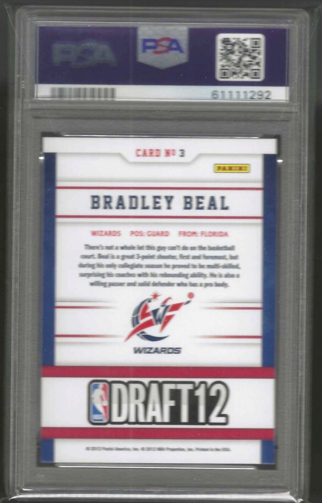 BRADLEY BEAL 2012-13 PANINI HOOPS DRAFT NIGHT ROOKIE RC #3 PSA 10 GEM MINT