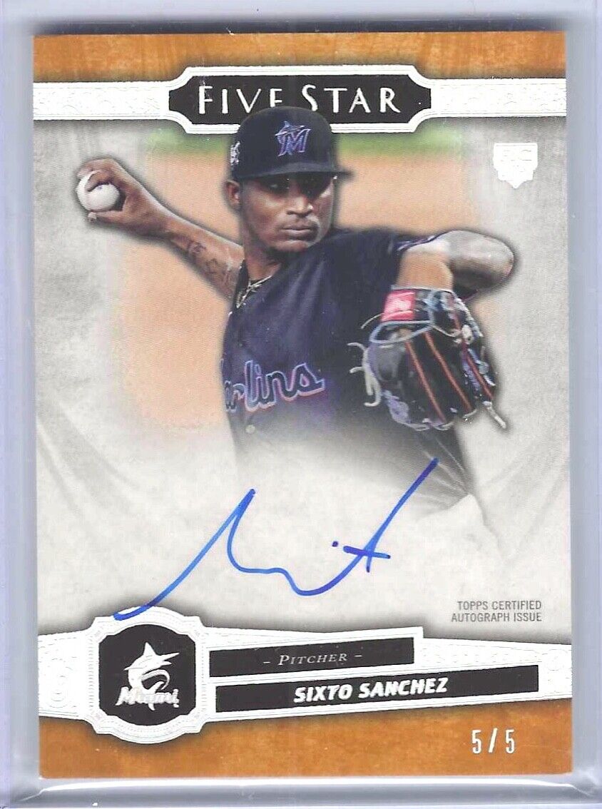 SIXTO SANCHEZ 2021 TOPPS FIVE STAR ORANGE ON CARD ROOKIE AUTO RC #D 5/5