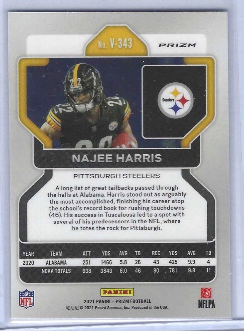 NAJEE HARRIS 2021 PANINI PRIZM SILVER DISCO PRIZM SP VARIATION ROOKIE RC #343
