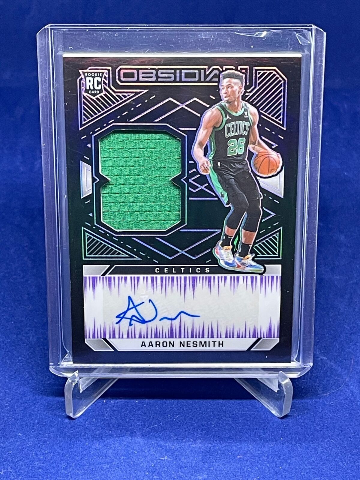 AARON NESMITH 2020-21 PANINI OBSIDIAN ETCH PURPLE JERSEY AUTO ROOKIE RC #D 15/49