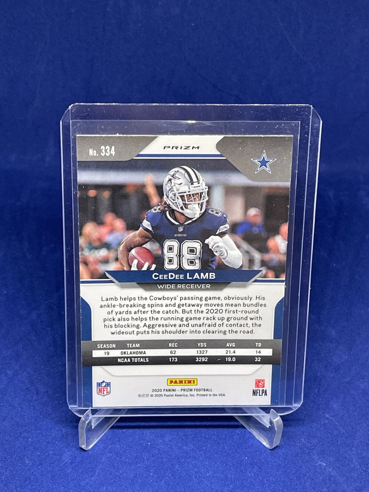 CEEDEE LAMB 2020 PANINI PRIZM GREEN PRIZM ROOKIE RC #334