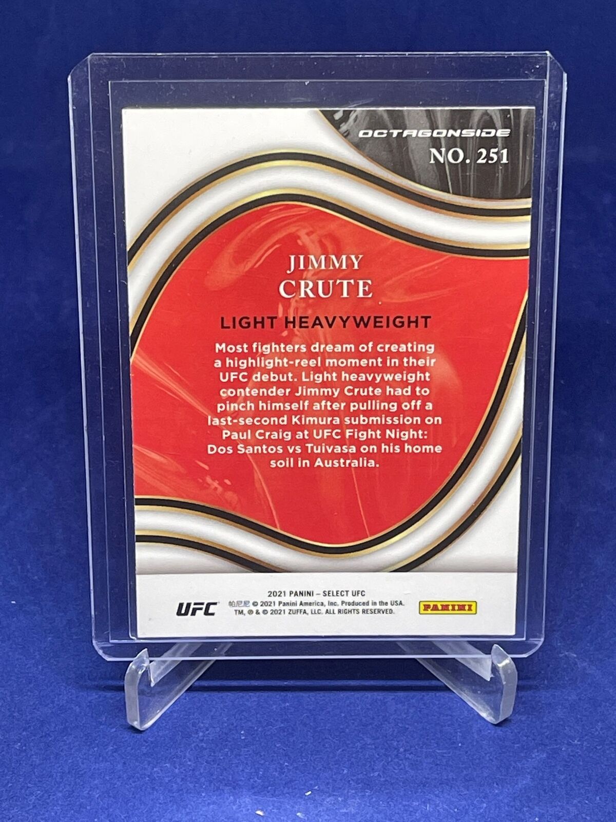 JIMMY CRUTE 2021 PANINI SELECT UFC OCTAGONSIDE ROOKIE RC SP #251