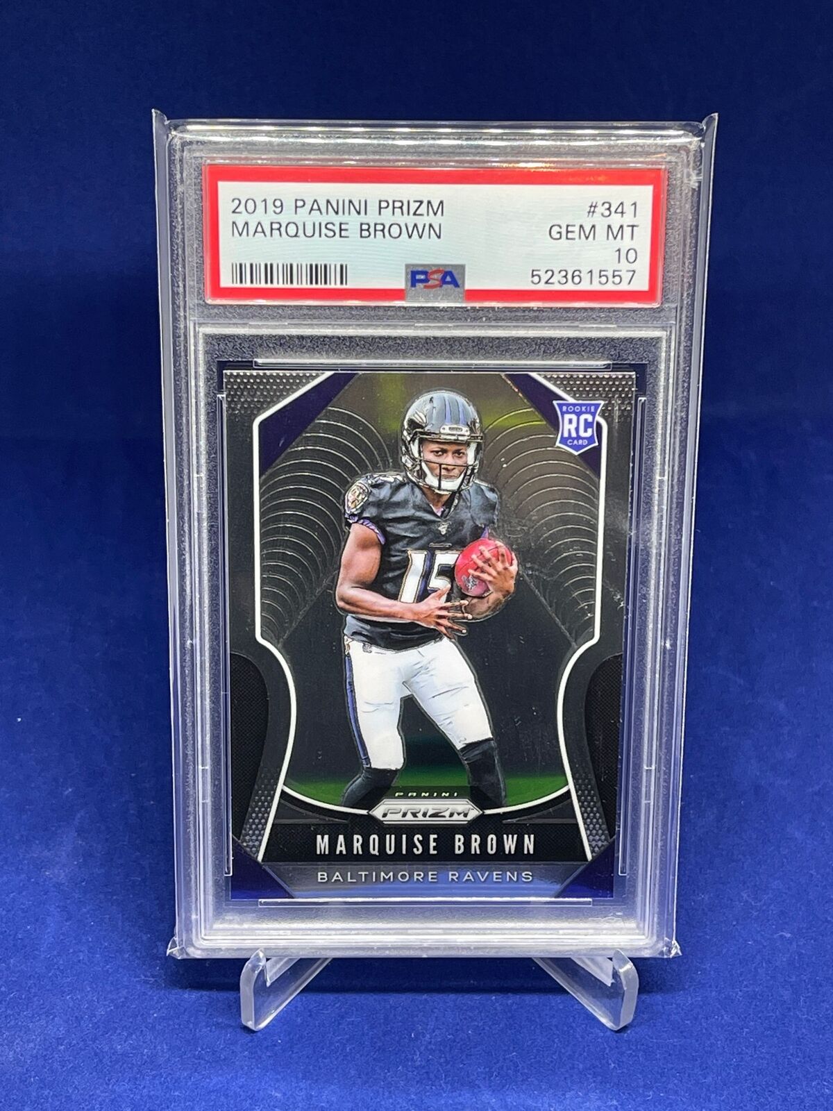MARQUISE BROWN 2019 PANINI PRIZM ROOKIE RC #341 PSA 10 GEM MINT