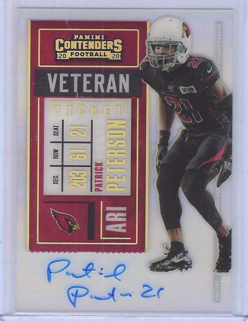 PATRICK PETERSON 2020 CONTENDERS CLEAR MOSAIC VETERAN AUTO SSP CONFIRMED 1/1
