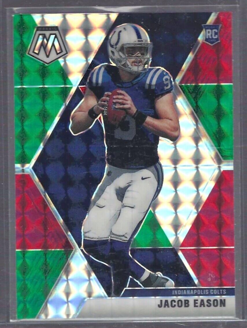 JACOB EASON 2020 PANINI MOSAIC CHOICE RED AND GREEN PRIZM RC #236