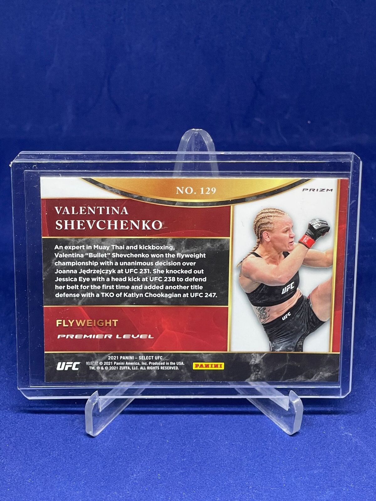 VALENTINA SHEVCHENKO 2021 PANINI SELECT UFC PREMIER LEVEL SILVER PRIZM #129